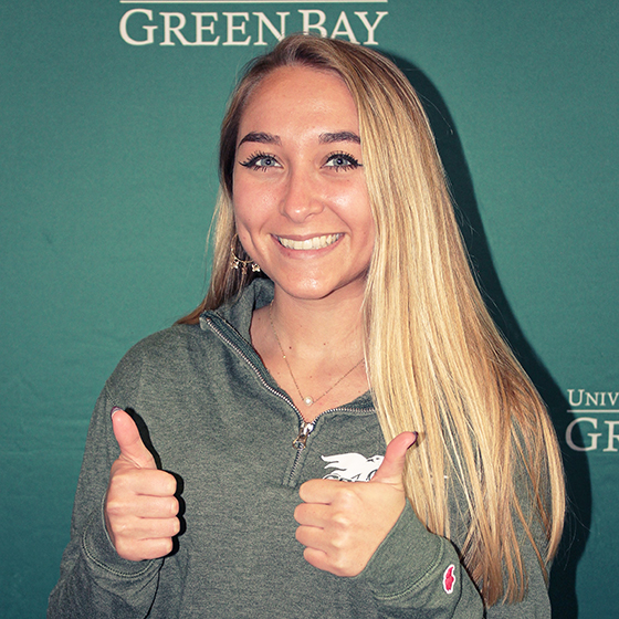Taylor Kegen, a UWGB student tour guide