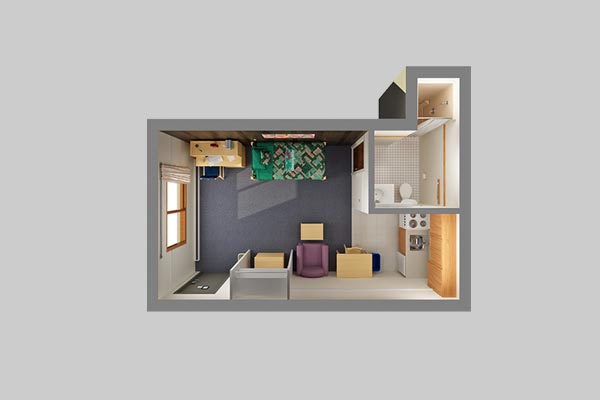Single-student efficiency apartment