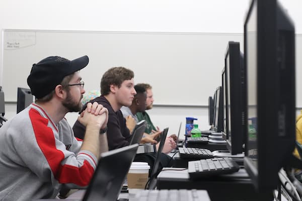 classroom of computers