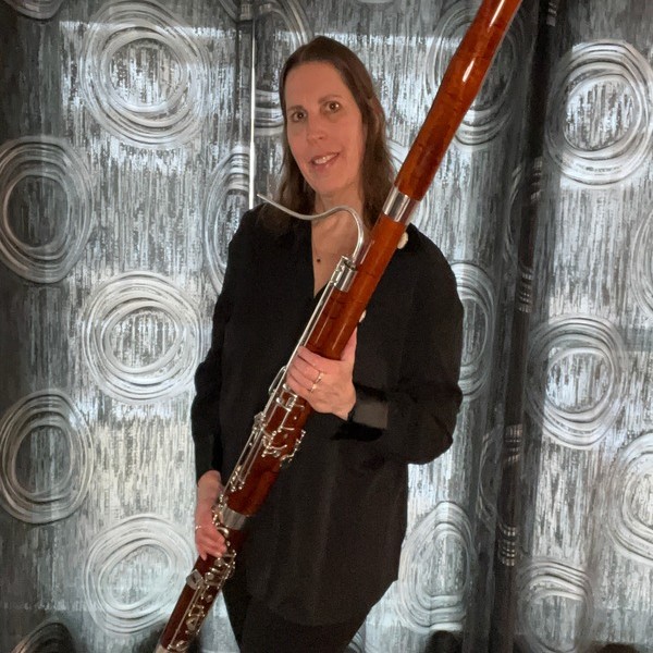 Nancy Leigh with a bassoon