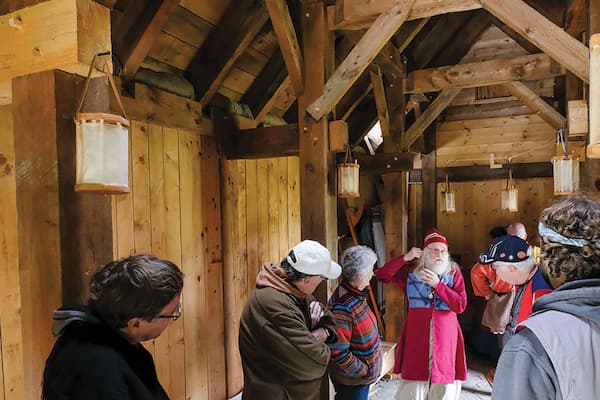 Group touring the Viking House
