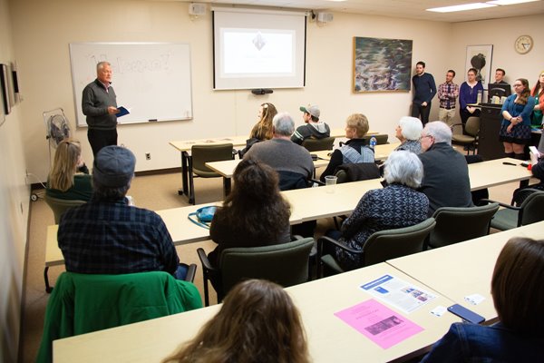 Students attend in person lecture